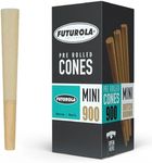 Futurola Mini Size 60/26 Pre-Rolled Cones, Blank Tip - Dutch Brown | 900 Artisanal Cones Handcrafted with Finest, Thinnest papers from France and Spain - Compatible with Knockbox Models