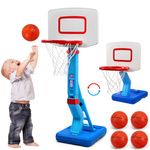 Jugana Toddler Basketball Hoop Indoor/Outdoor Kids Mini Poolside Basketball Goal with 4 Balls Adjustable Height Basketball Game for Toddler Kids, Christmas Birthday Toys for Boys Girls Age 3 4 5 6 7 8