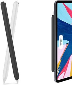 AHASTYLE Étui Case Cover pour Apple Pencil 2nd Génération & Apple Pencil Pro (2024) Silicone Ultra Fine Apple Pencil Case Compatible avec Charge Magnétique et Double Tap (Noir & Blanc)