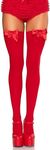 Leg Avenue Womens Satin Bow Accent Thigh Highs, O/S, Red