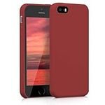 kwmobile Case Compatible with Apple iPhone SE (1.Gen 2016) / iPhone 5 / iPhone 5S Case - TPU Silicone Phone Cover with Soft Finish - Dark Red