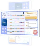 Cozyla 32 Inch Digital Calendar Wall Touch Screen Syncs All Android Tablet Apps To Do List Notepad Electronic Wall Smart Calendar for Family Chore Chart for Kids Adults Meal Planner Wall Mount White