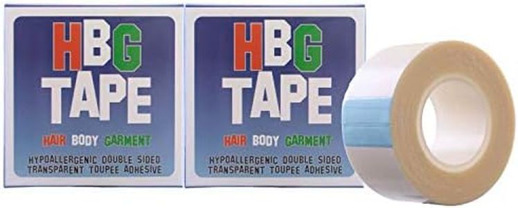 2 x HBG Hypoallergenic Toupee Wig Tape Double Sided Transparent Adhesive Dress Body 5m x 25mm (16ft x 1ins approx) Roll Bulk Value Pack