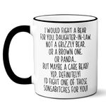 Daughter in Law Gifts,Gifts for Daughter in Law Coffee Mugs,I Would Fight A Bear for You Daughter-in-Law, Daughter in Law Birthday Christmas Thanksgiving Wedding Gifts,Gift for Future Daughter in Law