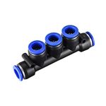 sourcing map Plastic Inline Manifold Union Push to Connect Tube Fittings 12mm or 15/32" OD Push Lock 2pcs