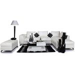 Funterior 7 Seater Stylish Leatherette Sofa Set White