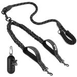 SlowTon Double Dog Lead - 360° Swivel Heavy Duty Reflective Double Dog Lead for Walking 2 Dogs No Tangle Dual Dog Splitter With Soft Handle Dog Leash for Small Medium Dogs Walking Training (8-35 lbs)