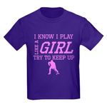 CafePress Hockey Like A Girl T Shirt Youth Kids Cotton T-Shirt Purple