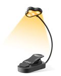 EDISHINE Book Light for Reading at Night in Bed, Portable Clip-on Lamp, 3 Color Modes & Stepless Dimmable, Eye Care LED USB Rechargeable Light for Readers, Kids, Bookworms, Travel (Black)