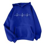 TEPTDirio Long Sleeve Hoodies for Women Uk Yes, I'm Still Freezing/Butterfly/Ekg Printing Womens Hoodies Pockets Plus Size Casual Loose Comfortable Womens Fashion Top with Drawstring Pullover Tops