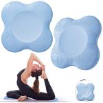 Bigmeda 2PCS Yoga Knee Pad, Non-slip Yoga Mats for Women Kneeling Support for Yoga Comfortable & Lightweight Yoga Knee Pads Cushion for Knees, Hands, Wrists, and Elbows (Light Blue)