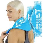 Arctic Flex Neck Ice Pack - Cold Compress Shoulder Therapy Wrap - Cool Reusable Medical Freezer Gel Pad for Swelling, Injuries, Headache, Cooler - Flexible Hot Microwaveable Heat - Men, Women (2 Pack)