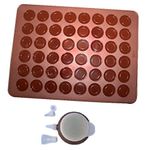 Allforhome set of 48 Capacity Macarons Moulds Baking Mat and Decorating Flower Tools