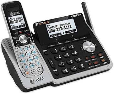 AT&T TL88102 DECT 6.0 2-Line Expandable Cordless Phone with Answering System and Dual Caller ID/Call Waiting, 1 Handset, Silver/Black