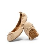 DREAM PAIRS Women's Flats, Foldable Ballet Flats for Women, Bowknot Round Toe Comfort Light Weight Slip-On Dress Shoes,Size 8.5,Nude,SDFA2409W