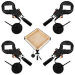 Feekoon Strap Clamps for Woodworking, Quick Release Band Clamps with 4 Corner Claws, Thick and Sturdy Belt Clamps, Adjustable Picture Frame Clamp Tool(4 Packs)