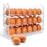 SPACY MAYA Egg Storage Container for Refrigerator,36 Egg Holder for Refrigerator,Egg Organizer for Refrigerator Door,Egg Storage,Egg Tray,Large Capacity&Space Saver Egg Fridge Organizer (Flip Egg Holder -36 White)