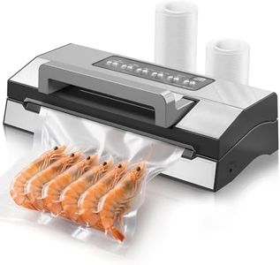 Upgraded Dry & Moist Food Modes Food Vacuum Sealer, Commercial-Grade Vacuum Sealer Machine, Dual-Seal Technology, One-Touch Operation & Built-In Bag Storage & Cutter, Includes 2 Rolls & Accessory Hose