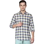 blackberrys Men's Floral Slim Fit Shirt (USLIN701_Blue 38)