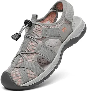 Dannto Women's Sport Sandals Close Toe Mesh Hiking Outdoor Athletic Casual Walking Sandals Water Shoes,Grey1,39,Size 8.5