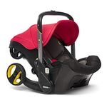 Doona Baby Car Seat & Travel Stroller Flame Red - Convertible Infant Car Seat, Carry Cot and Pram with 5 Point Safety Harness - Ergonomic Pushchair and Travel System - Latch Base Sold Separately*