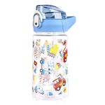Flintronic Kids Water Bottle with Straw 500ml, Leakproof BPA Free Kids Water Bottles, Cute Cartoon Pattern Design, Flip Nozzle Sports Water Bottle for School Nursery Sports Picnic, Gift for Girls Boys