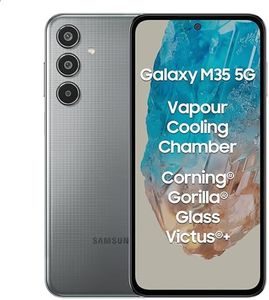 Samsung Galaxy M35 5G (Thunder Grey,8GB RAM,128GB Storage)| Corning Gorilla Glass Victus+| AnTuTu Score 595K+ | Vapour Cooling Chamber | 6000mAh Battery | 120Hz Super AMOLED Display| Without Charger