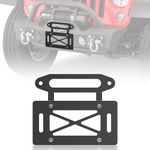 YZONA Winch License Plate Frame Compatible with 10" Hawse Fairlead, Universal Front License Bracket Holder Relocation, Bumper Winch Mount Roller, Fit for Most Pickup Trucks, Off-Road Cars and SUVs