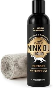 Eagle Mink Oil Liquid Leather Conditioner 8oz with Cloth Applicator - Softens, Preserves, and Waterproofs Leather and Vinyl