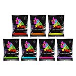 Chameleon Colors Rainbow Color Powder Packets, 7 Individual Holi Color Packets, Color Races, Birthday Parties, and Photography Smoke. Red, Orange, Yellow, Green, Blue, Magenta, and Purple Powder.