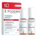 PODERM 2in1 Toenail Fungus Treatment | Pack Duo - Serum & Booster | Powerful and Fast Care for Yellow, Brittle and Damaged Nails | 100% Natural - Developed by a Podiatrist in Switzerland