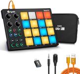 Synido TempoPAD Midi Controller Beat Maker Machine for Music Production, Portable USB MIDI Beat Pad Controller for Beginners with Durable Carrying Bag, 16 Backlit Beat Pad, 4 Assignable Knob