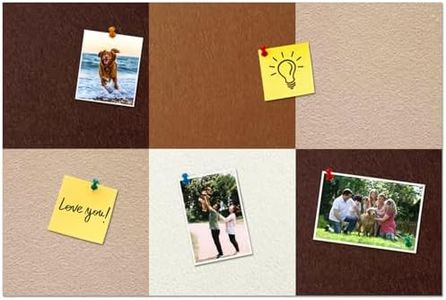 HULAVO Square Felt Cork Bulletin Board Tiles, Self Adhesive DIY Felt Pin Board for Wall 30" x 20" with 35 Pushpins for Office School Home Wall Decor Stickers Memos Photos Display (Gradual Brown)