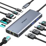 USB C Hub Multiport Adapter, USB C Dock with Ethernet HDMI, 10 IN 1 USBC Hub to 4K HDMI,Ethernet,100W PD,USB C,4 USB Ports,SD/TF, USB Type C Dongle Docking Station for MacBook,Surface,Dell,HP and More