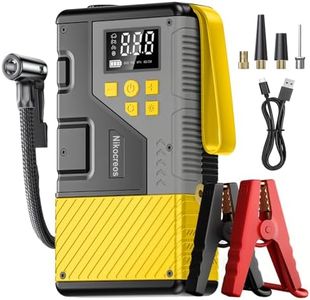 Portable Car Jump Starter with Air Compressor for Emergencies,3000A Peak and 150 PSI Max,for 12L Gas & 10L Diesel Engines,LCD Display,LED Light