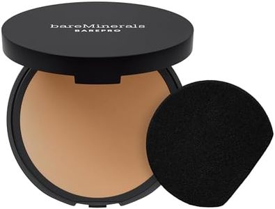 bareMinerals Barepro 24HR Skin-Perfecting Powder Foundation, Matte Pressed Powder Foundation Full Coverage with Plant-Based Squalene, Oil Control, Vegan - Medium Deep 40 Warm