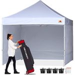 ABCCANOPY Pop Up Gazebo Canopy Commercial Tents Market stall with 4 Removable Sidewalls and Roller Bag Bonus 4 Weight Bags. (3x3M, White)