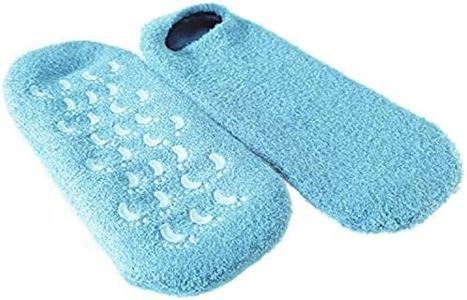 NatraCure Moisturizing Gel Socks - (Helps Dry Feet, Cracked Heels, Dry Heels, Rough Calluses, Cuticles, Dead Skin, Use with Your Favorite Lotions, Creams or Spa Pedicure) - Color: Aqua