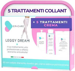 EM CARE - Kit Completo Anticellulite: 5 trattamenti Collant Drenanti Anticellulite + 5 Trattamenti Crema Anticellulite ai Sali del Mar Morto, Incluso Pantacartene, contro la Ritenzione Idrica Gambe