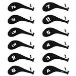 Andux Number Print Golf Iron Club Head Covers Long Neck with Zipper 12pcs/Set Black/White