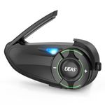 EJEAS Q8 Mesh Motorcycle Helmet Headset, Waterproof Bluetooth Intercom for up to 6 Motorcyclists Communication System with Music Share, Seamless Connectivity