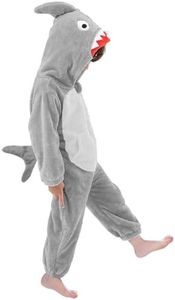 LOLANTA Funny Halloween Costumes Kids Shark One Piece Animal Rompers for Kids Halloween Fancy Dress(Gray, 2-3T)