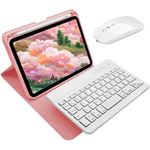 Keyboard Case+Mouse with iPad Mini 6th Generation 8.3 inch-Magnetic Detachable Folio Cover with Pencil Holder for iPad Mini 6 (Pink)