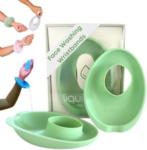 Liquilinks - LiquiBands Silicone Wrist Bands for Washing Face - Spa Face Wash Wristbands That Keep You Dry - 1 Pair of Wrist Water Guards - Essential Beauty Accessory for Teen Girls Sage Green