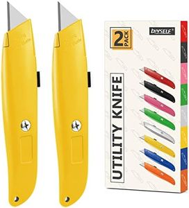 DIYSELF 2Pack Utility Knife Box Cutter Retractable Blade Heavy Duty(Yellow)