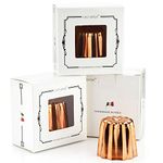 CHEFMADE Copper Canele Mold Set, 2-Inch 4Pcs Non-Stick Canele Muffin Cup,Tinned Interior