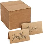 Juvale 200 Pack Kraft Paper Place Cards for Table Setting - Blank Name Cards for Wedding Reception, Baby Shower, Table Numbers (3.5 x 2 In, Brown)