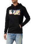 Marvel Men's Scrapbook Logo Hooded Sweatshirt, Black, M UK