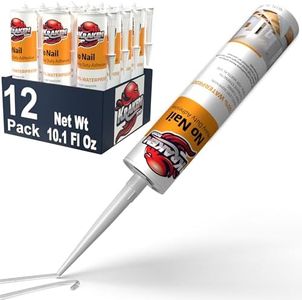 Kraken Bond No More Nails Heavy Duty Clear Adhesive - (12x10.1 Fl Oz) 100% Waterproof & Extra Strong Polyurethane Construction Sealant for Wood, Ceramic, Tile, Floor, Granite, Rubber - 12 Pack