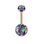 Via Mazzini 316L Stainless Steel Double Crystal Belly Button Navel Ring for Women and Girls (BB0011) 1 Pc